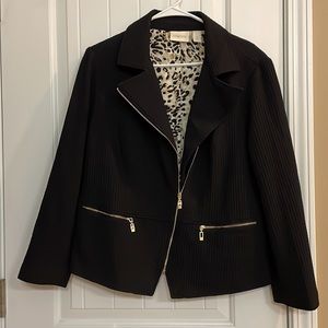 Chico's Black Jacket with Animal Print Lining